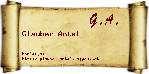 Glauber Antal névjegykártya